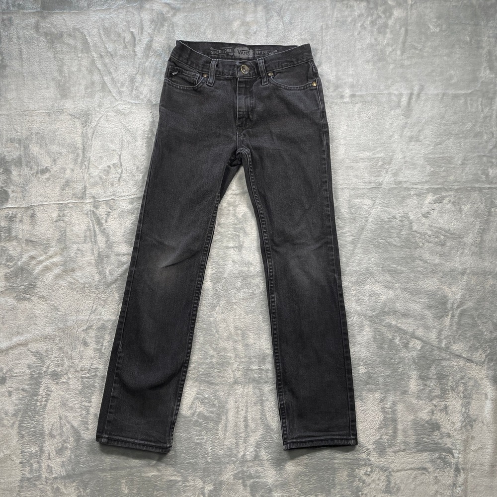 Vans Boys Off The Wall Black Denim Jeans Size 10 Straight Leg Casual Skate